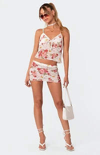 Edikted Portofino Printed Sheer Lace Tank Top
