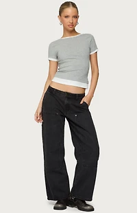 Edikted Petite Ayla Low Rise Carpenter Jeans