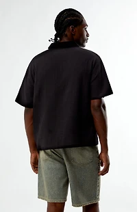 Pacsun Black Cropped Boxy Gauze Camp Shirt