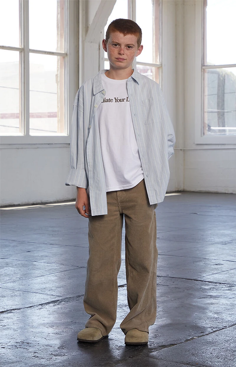 Pacsun Kids Striped Oxford Long Sleeve Shirt