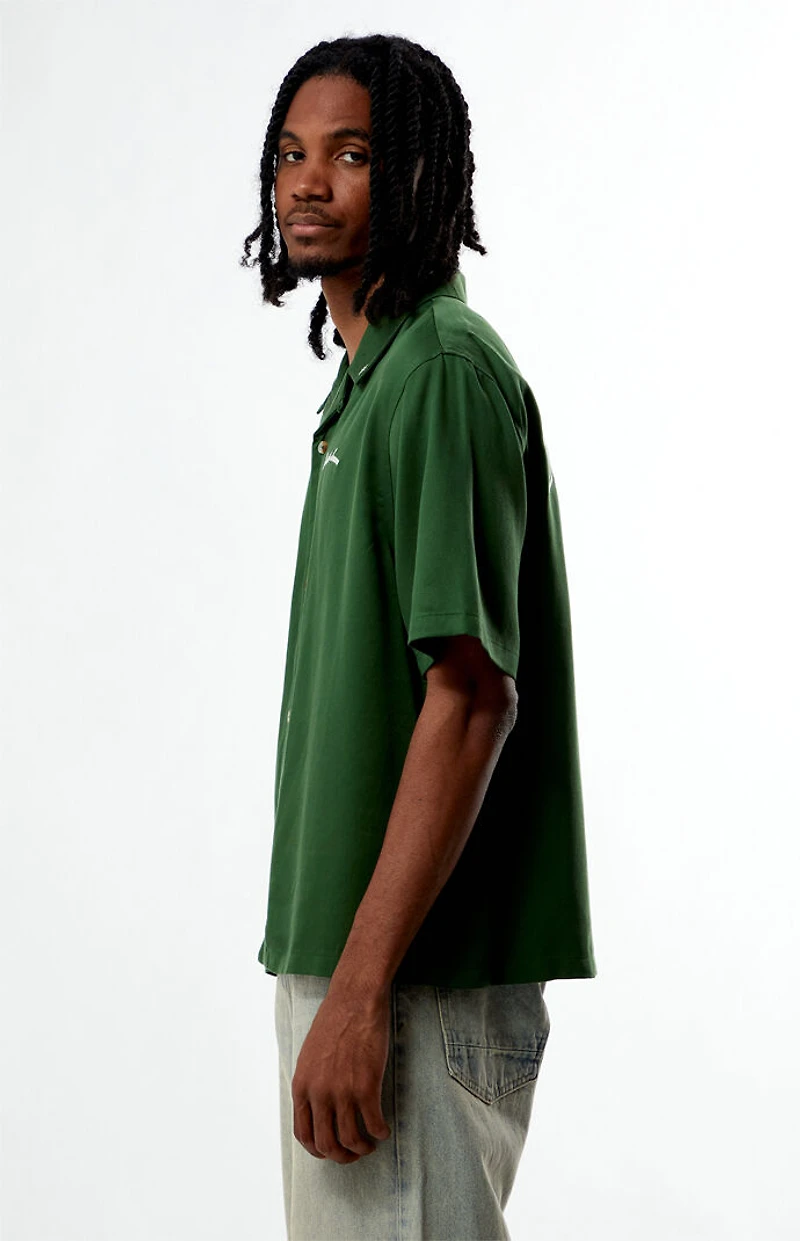 Pacsun Distant Dreams Embroidered Oversized Resort Camp Shirt