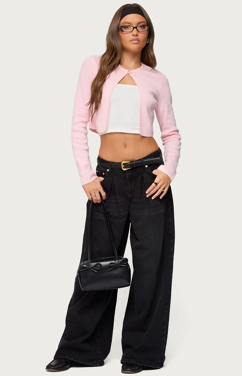 Edikted Jayne Split Front Knit Cardigan