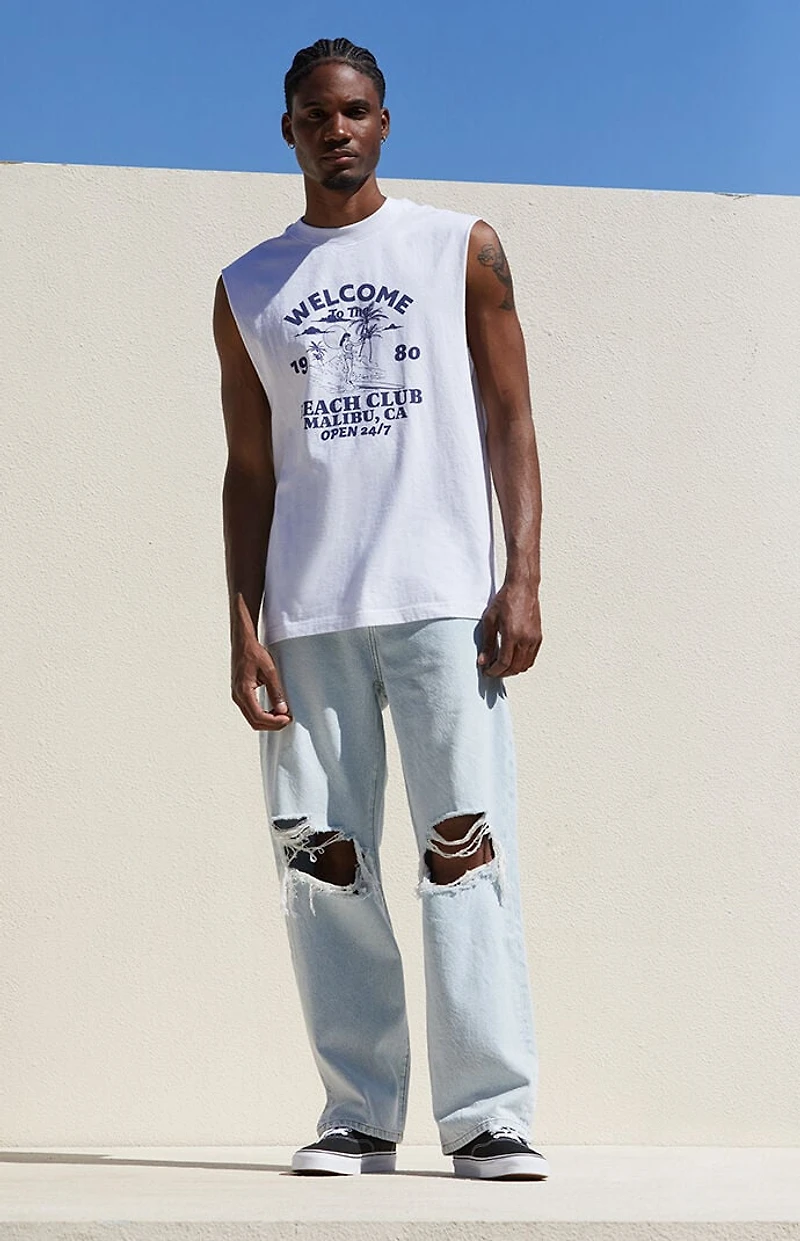 Pacsun Light Indigo Baggy Ripped Jeans