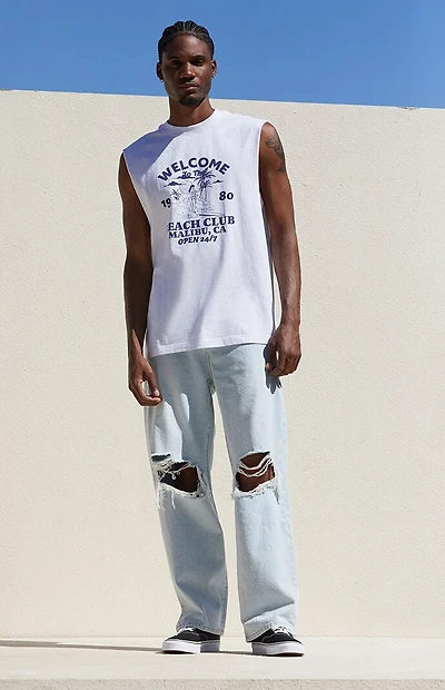 Pacsun Light Indigo Baggy Ripped Jeans