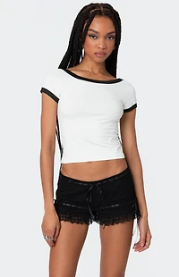 Edikted Low Back Contrast T-Shirt