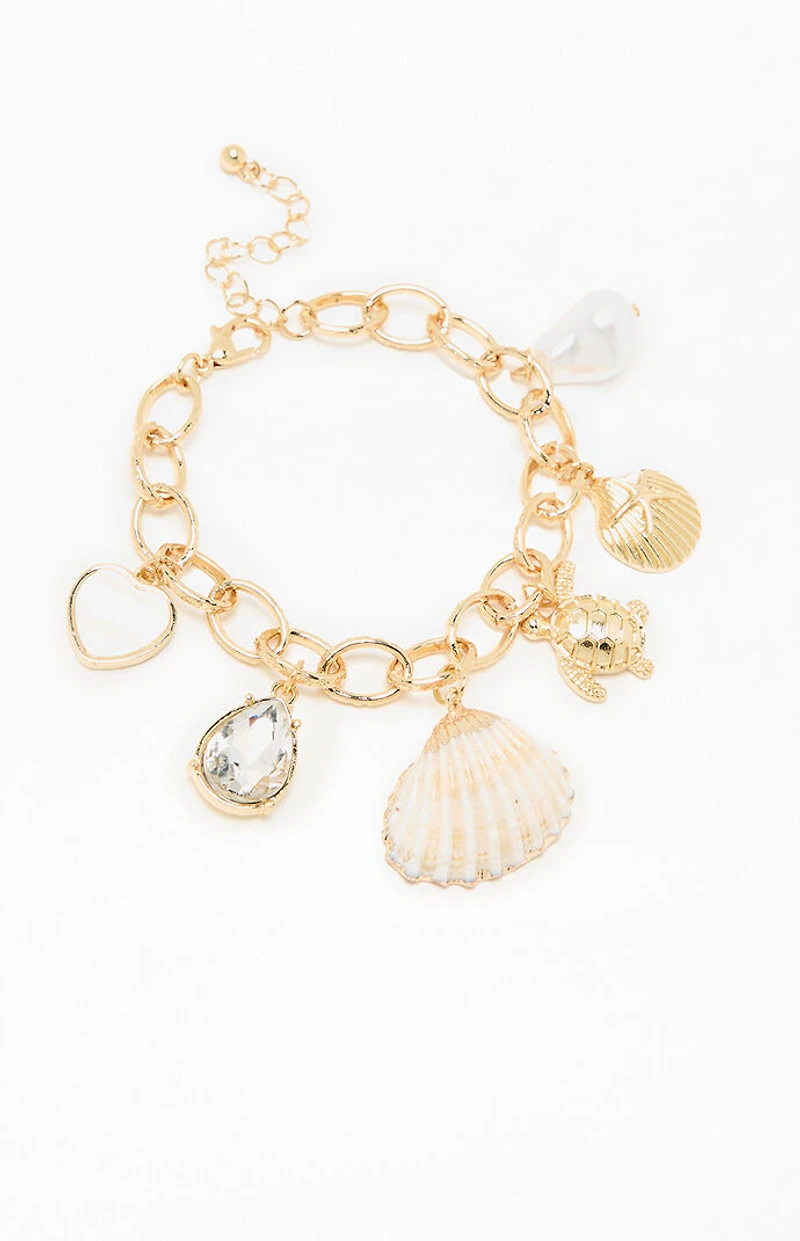 Pacsun Mixed Seashell Charm Bracelet