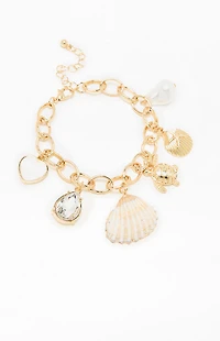 Pacsun Mixed Seashell Charm Bracelet