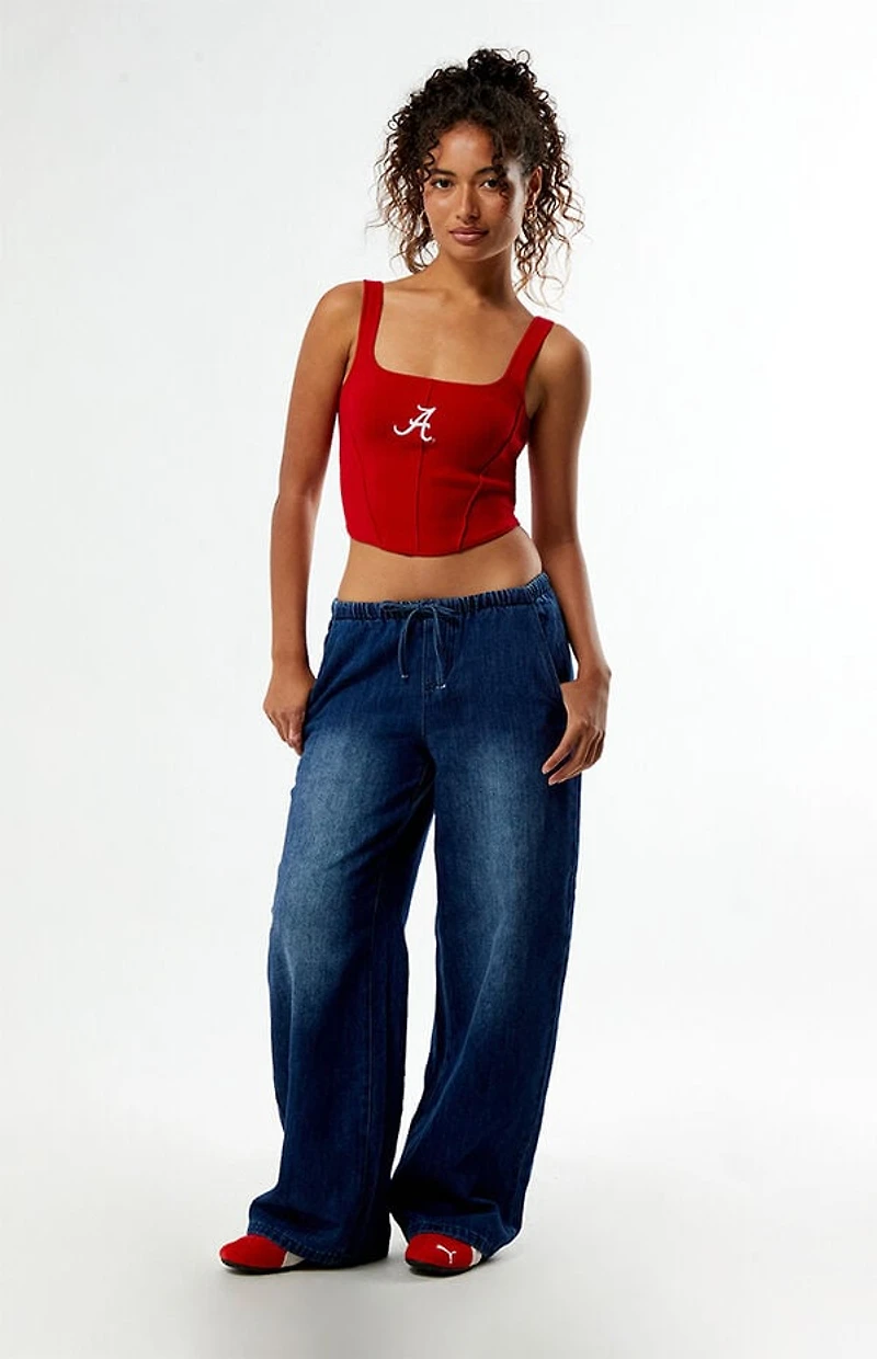 HYPE & VICE Alabama Crimson Tide Knit Corset Top