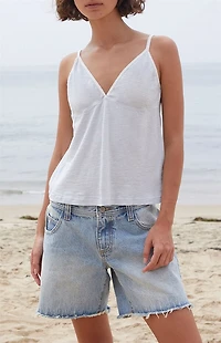 John Galt Light Blue Tiffany Contrast Tank Top