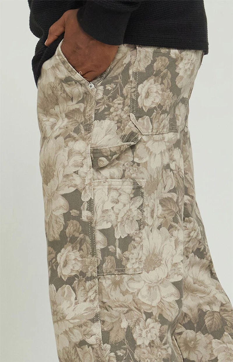 Pacsun Dylan Baggy Jeans Carpenter Brown Floral