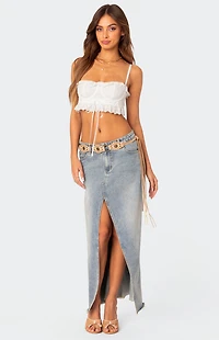 Edikted Mandy Cropped Cotton Lace Corset