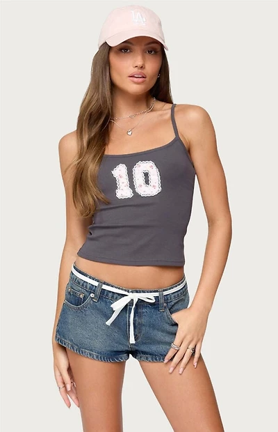 Edikted 10 Floral Lacey Patch Tank Top