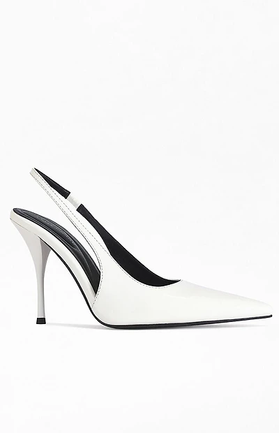 AZALEA WANG Women's Sylva White Slingback Stiletto Pumps