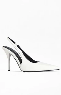AZALEA WANG Women's Sylva White Slingback Stiletto Pumps