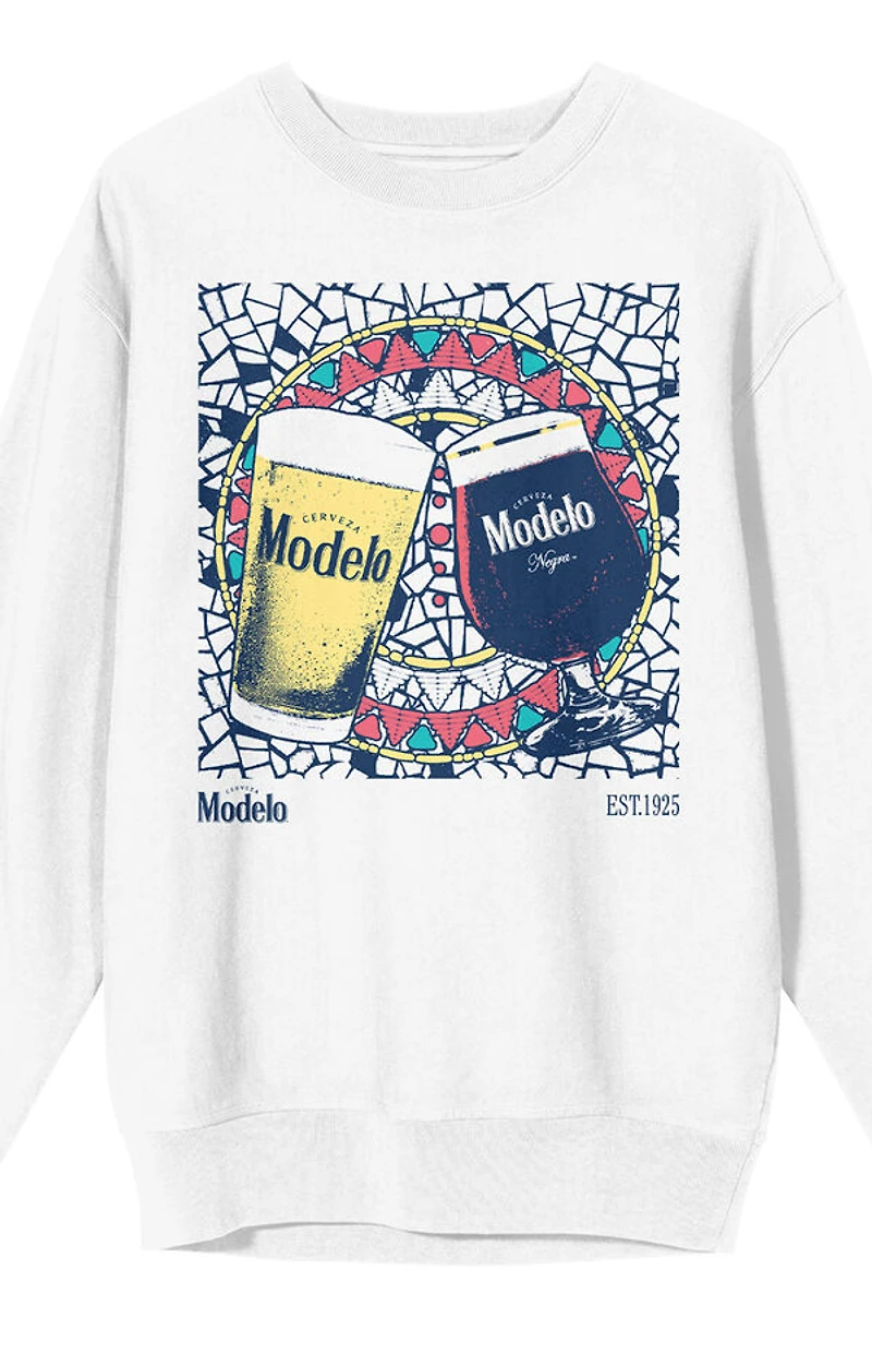 Modelo Glasses Mosaic Crew Neck Sweatshirt