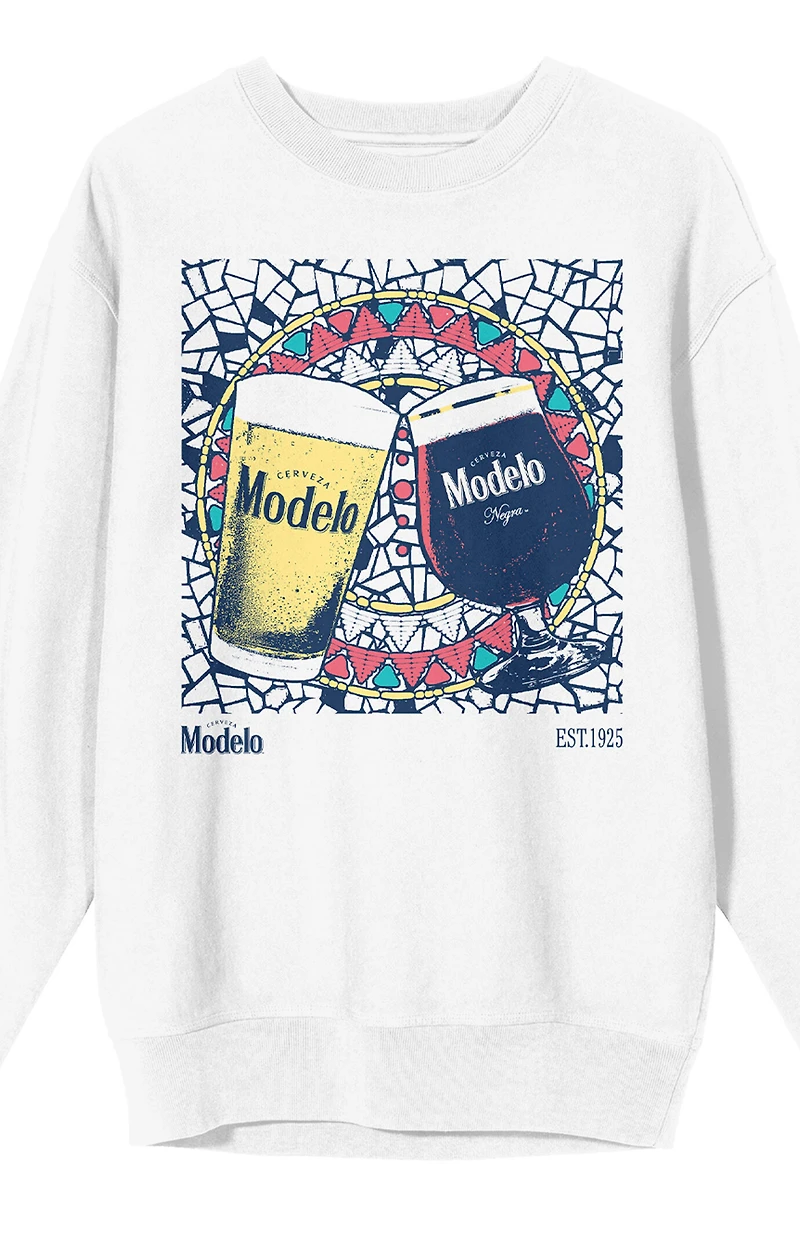 Modelo Glasses Mosaic Crew Neck Sweatshirt