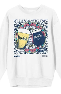 Modelo Glasses Mosaic Crew Neck Sweatshirt