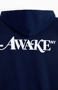 Awake NY Navy Logo Full Zip Hoodie