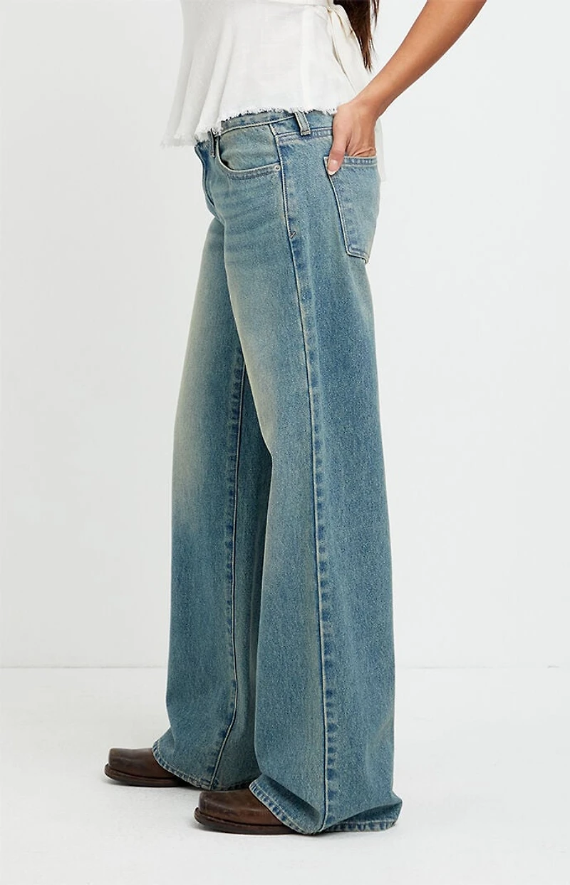 Pacsun Casey Low Rise Baggy Jeans Medium Blue Tint