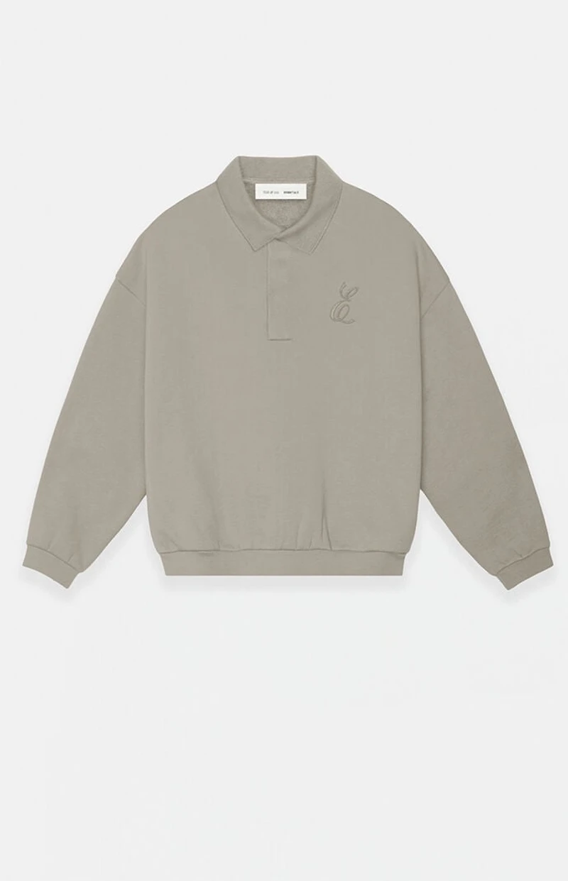 Fear of God ESSENTIALS Smoke Grey Classic Polo Sweatshirt