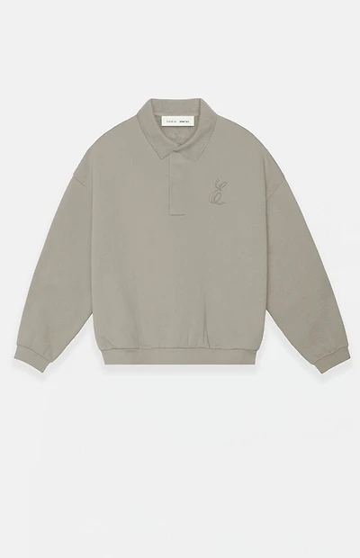 Fear of God ESSENTIALS Smoke Grey Classic Polo Sweatshirt