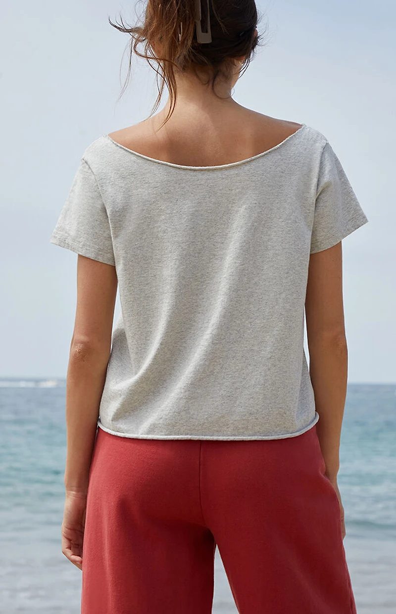 John Galt Light Gray New York Robyn Off-The-Shoulder Top