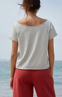 John Galt Light Gray New York Robyn Off-The-Shoulder Top