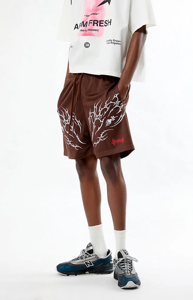 Civil Brown Core Mesh Basketball Shorts