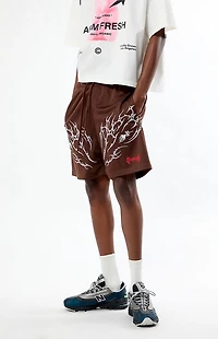 Civil Brown Core Mesh Basketball Shorts
