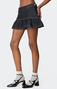 Edikted Katy Flared Denim Mini Skirt