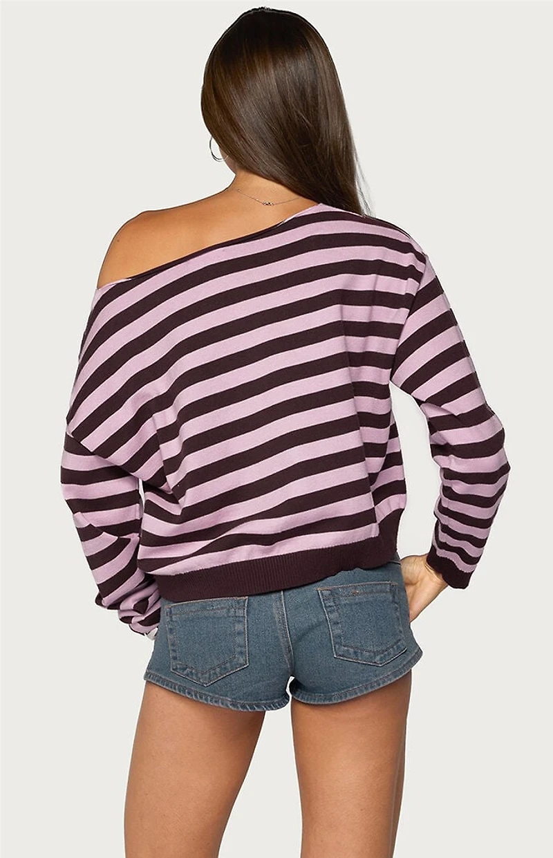 Edikted Campus Striped Knit Sweater
