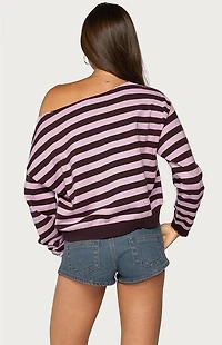 Edikted Campus Striped Knit Sweater