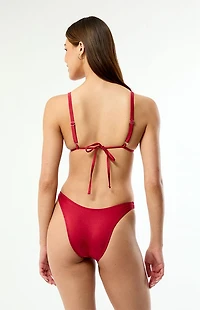 Pacsun Red Rae Shine Triangle Bikini Top