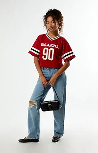 HYPE & VICE Oklahoma Sooners Cropped Football Jersey