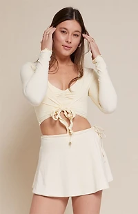 PAC 1980 WHISPER Active Yellow Leila Wrap Mini Skort