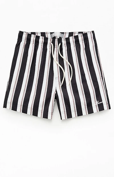 Pacsun Basket Dark Striped 4.5" Swim Trunks
