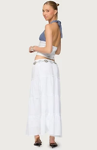 Edikted Petite Charlotte Tiered Maxi Skirt