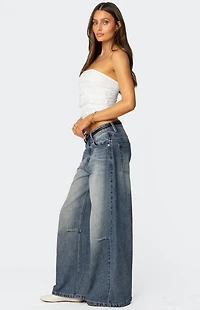 Edikted Georgette Lacey Ruffle Tube Top