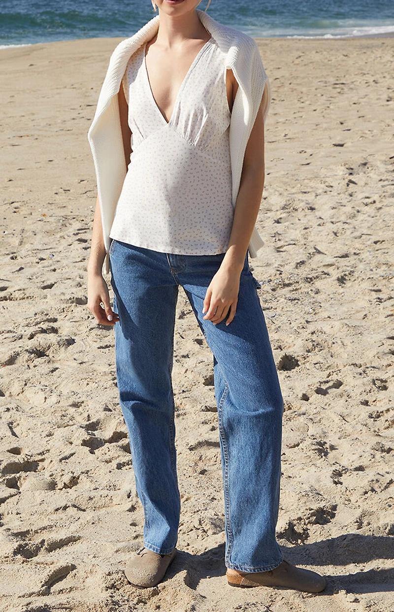 John Galt White & Pink Floral Rafaela Top