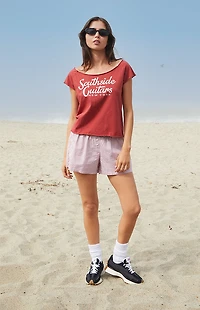 John Galt Red & White Gingham Keira Boxer Shorts