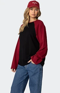 Edikted Oversized Raglan Long Sleeve T-Shirt