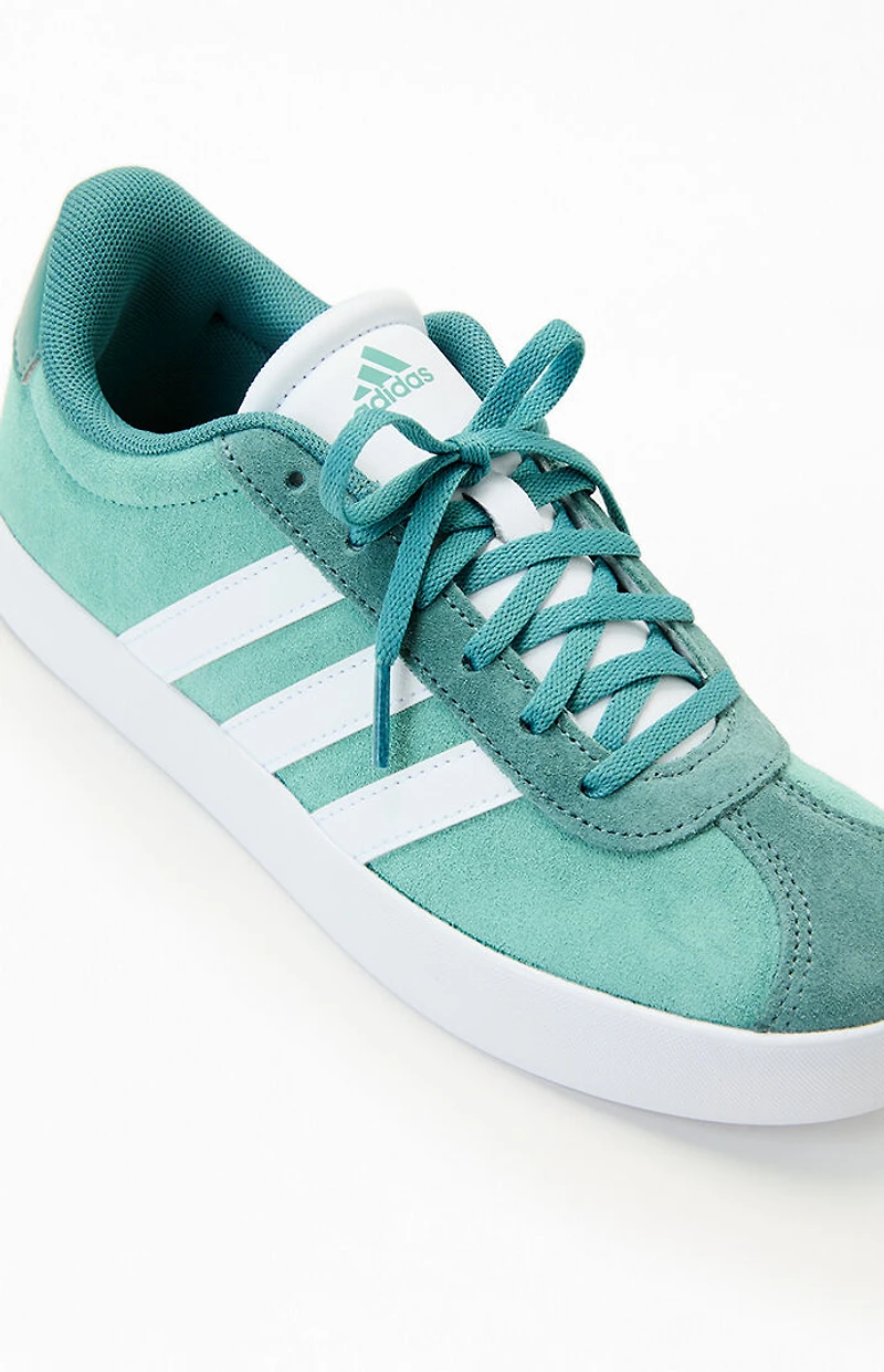adidas Kids Green & White VL Court 3.0 Shoes