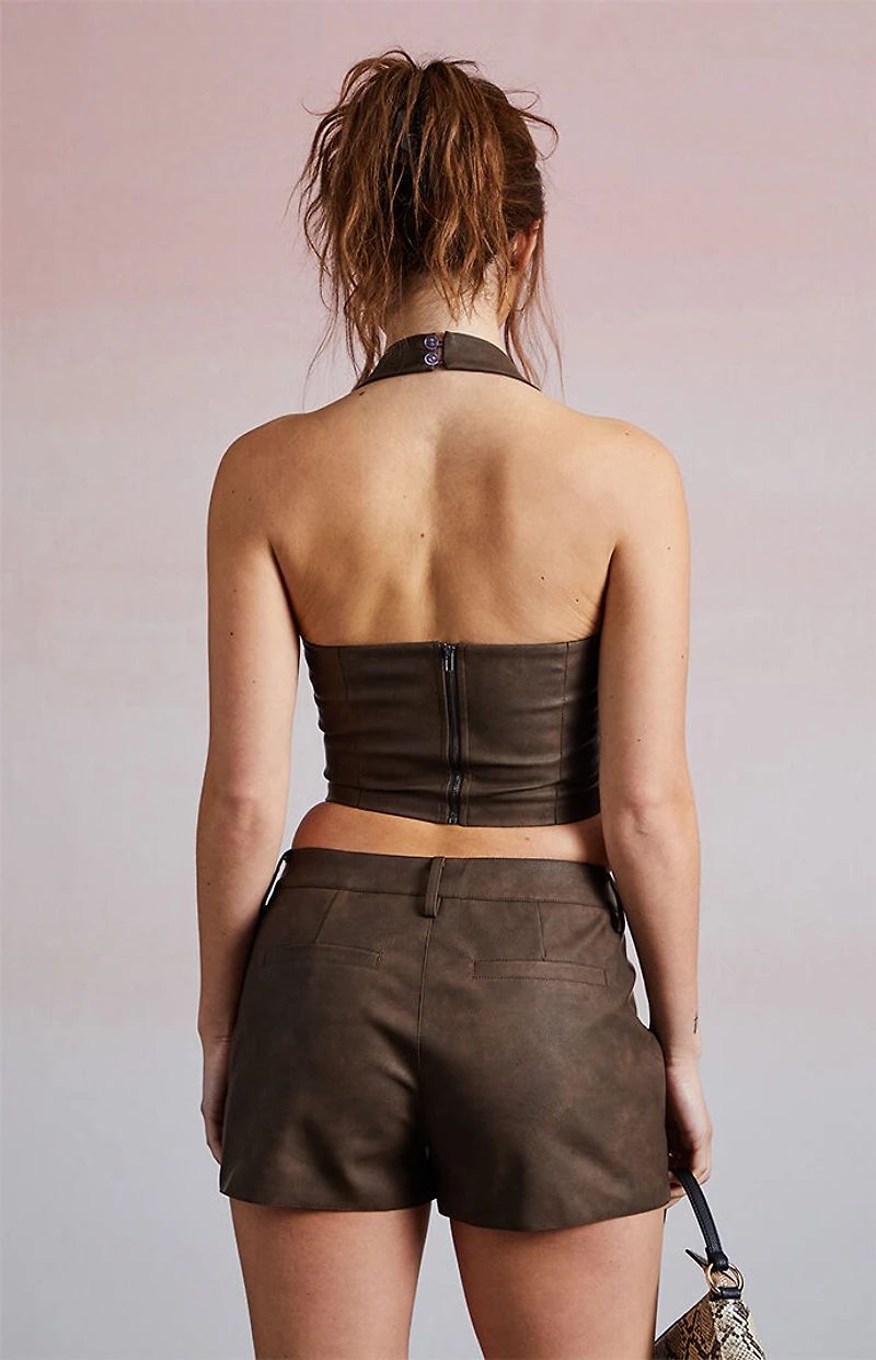 Third Charm Faux Leather Shorts