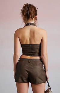 Third Charm Faux Leather Shorts