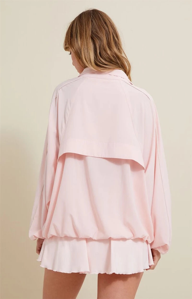 PAC 1980 Active Pink Half Zip Windbreaker Track Jacket