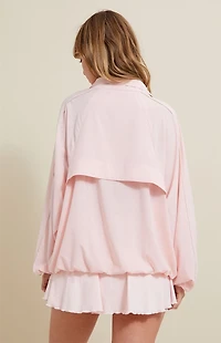 PAC 1980 Active Pink Half Zip Windbreaker Track Jacket