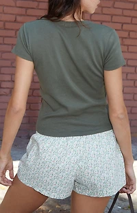 John Galt Olive & White Keira Boxer Shorts