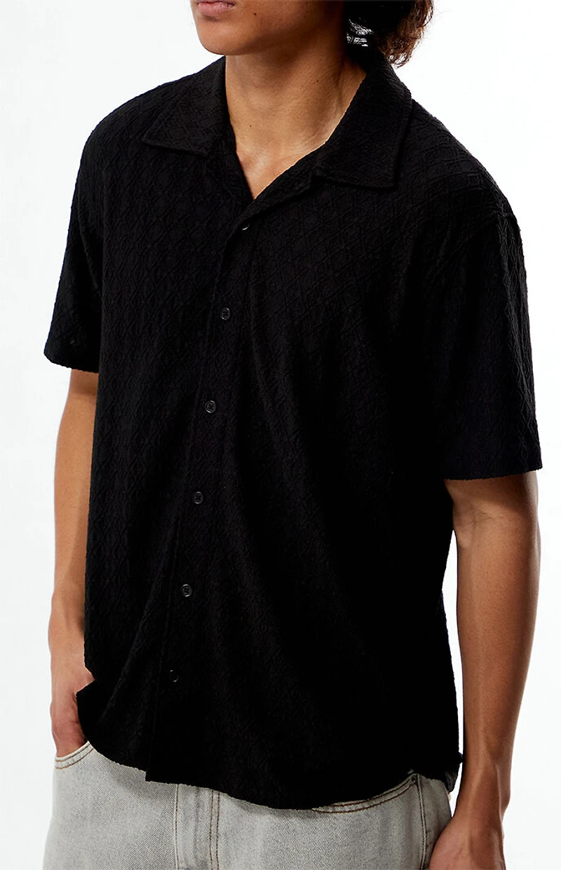 Pacsun Black Pointelle Camp Shirt