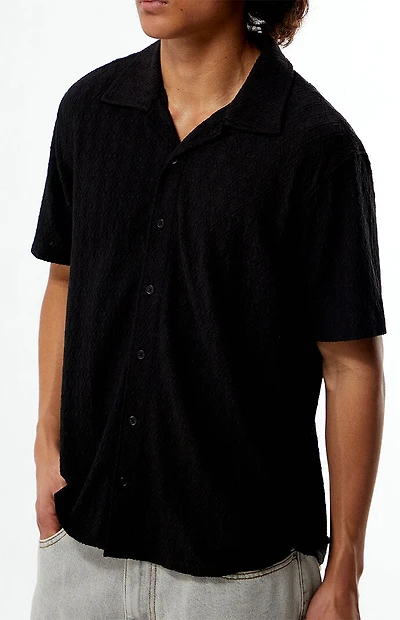 Pacsun Black Pointelle Camp Shirt