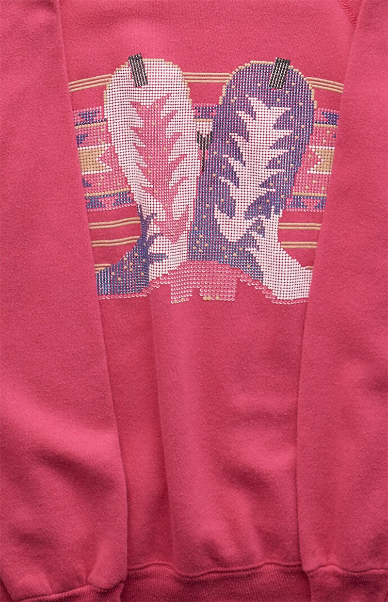 PS VINTAGE '90s Cowgirl Boots Crew Neck Sweatshirt